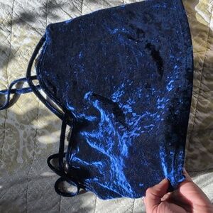 Forwver Elegant Velvet Women's Top - Blue